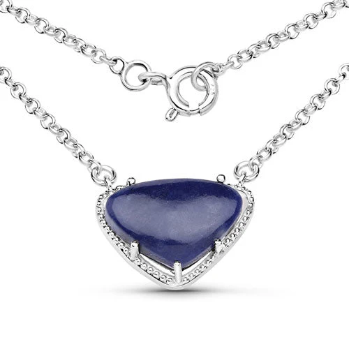 3.92 Carat Genuine Blue Aventurine .925 Sterling Silver Pendant - Image 3
