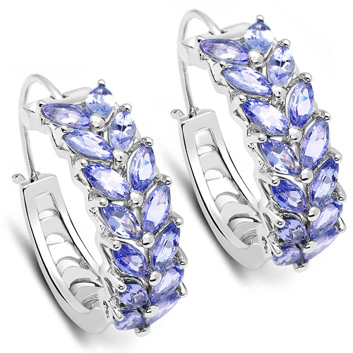 3.92 Carat Genuine Tanzanite .925 Sterling Silver Earrings - Image 6