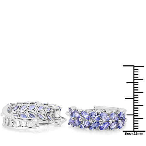 3.92 Carat Genuine Tanzanite .925 Sterling Silver Earrings - Image 8
