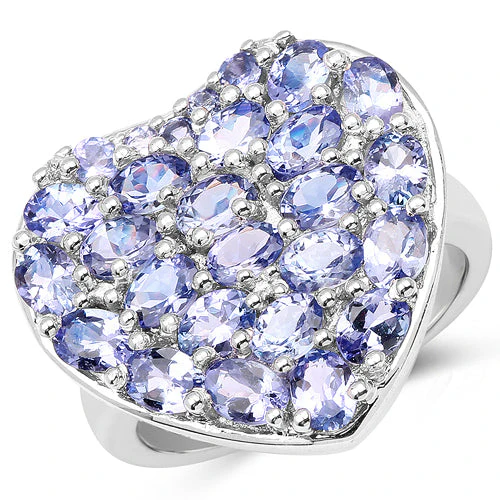 3.96 Carat Genuine Tanzanite .925 Sterling Silver Ring - Image 4