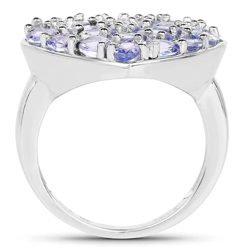3.96 Carat Genuine Tanzanite .925 Sterling Silver Ring - Image 5