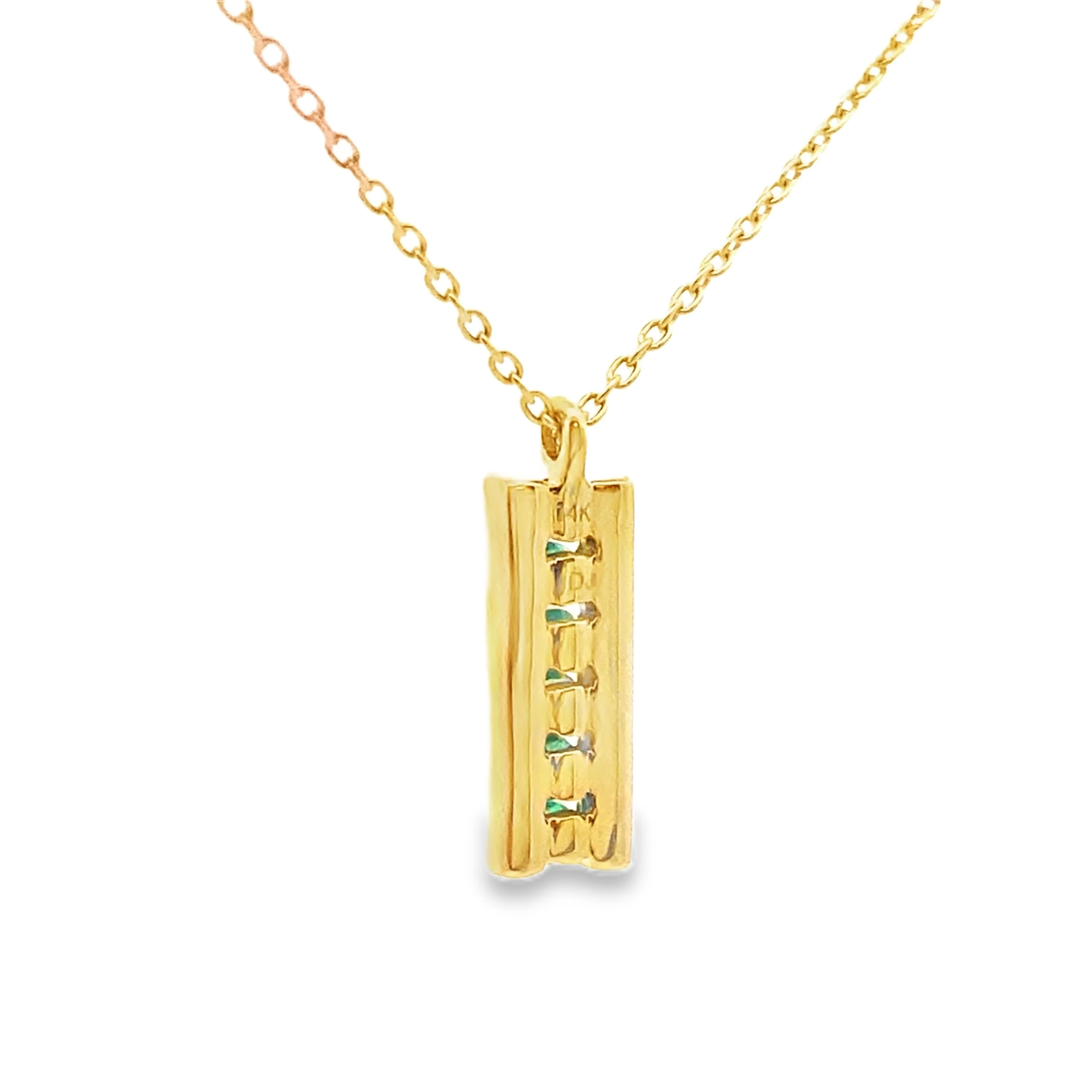 .30ct Emerald Diamond Fashion Pendants 14KT Yellow Gold - Image 2