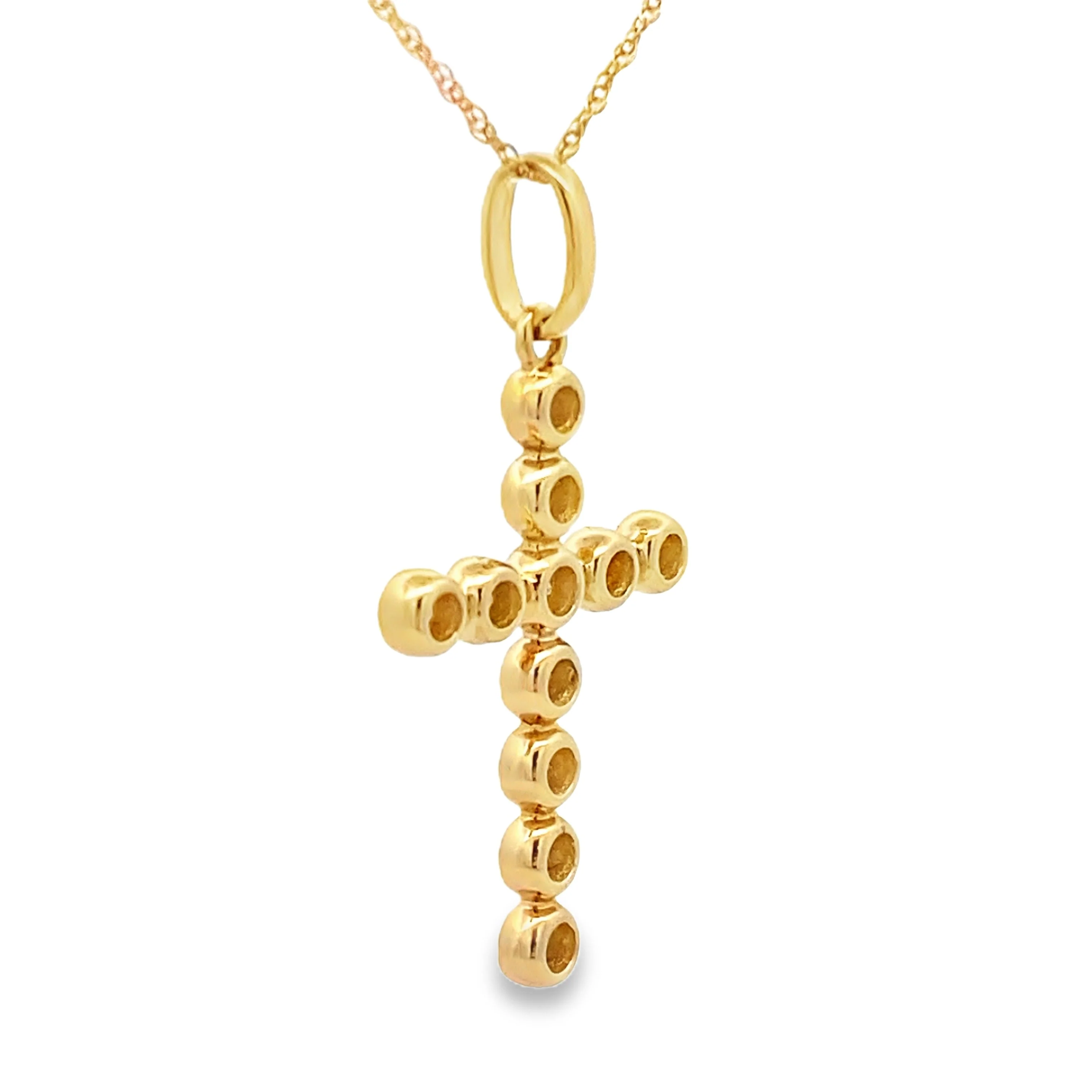 .31ct Diamond Cross Religious Pendant 14KT Yellow Gold - Image 2