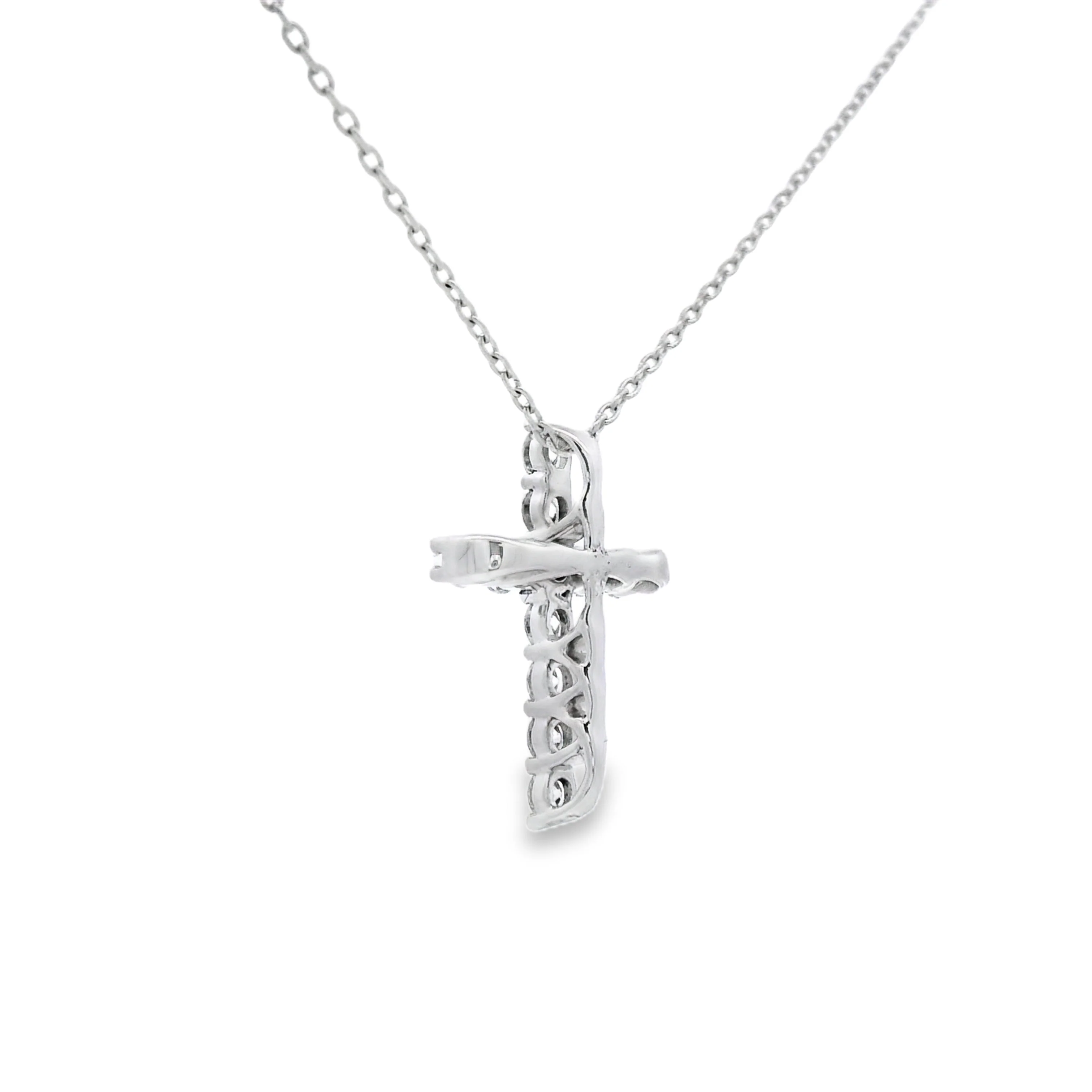 .35ct Diamond Cross Religious Pendant 14KT White Gold - Image 2