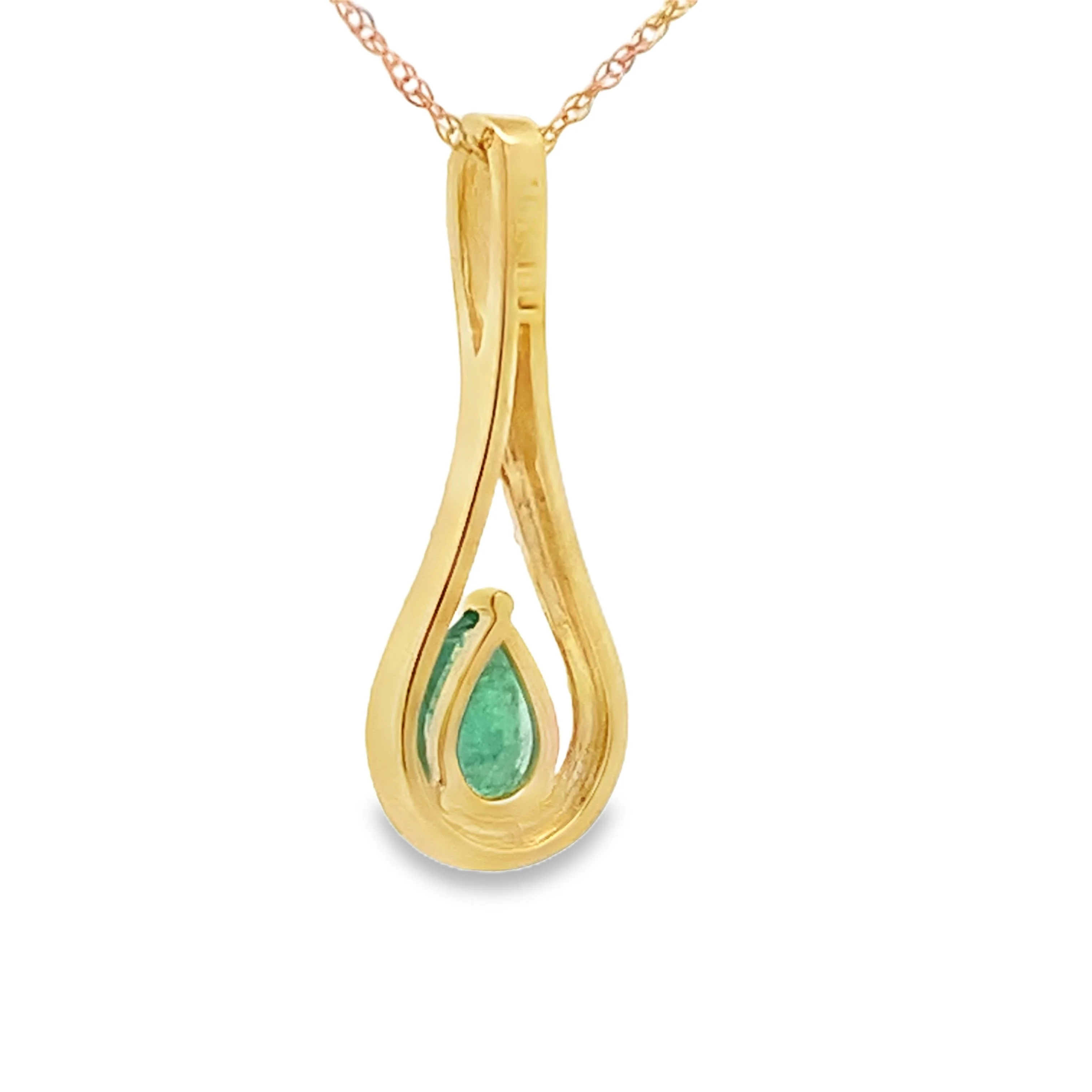 .37ct Emerald Diamond Fashion Pendants 10KT Yellow Gold - Image 2