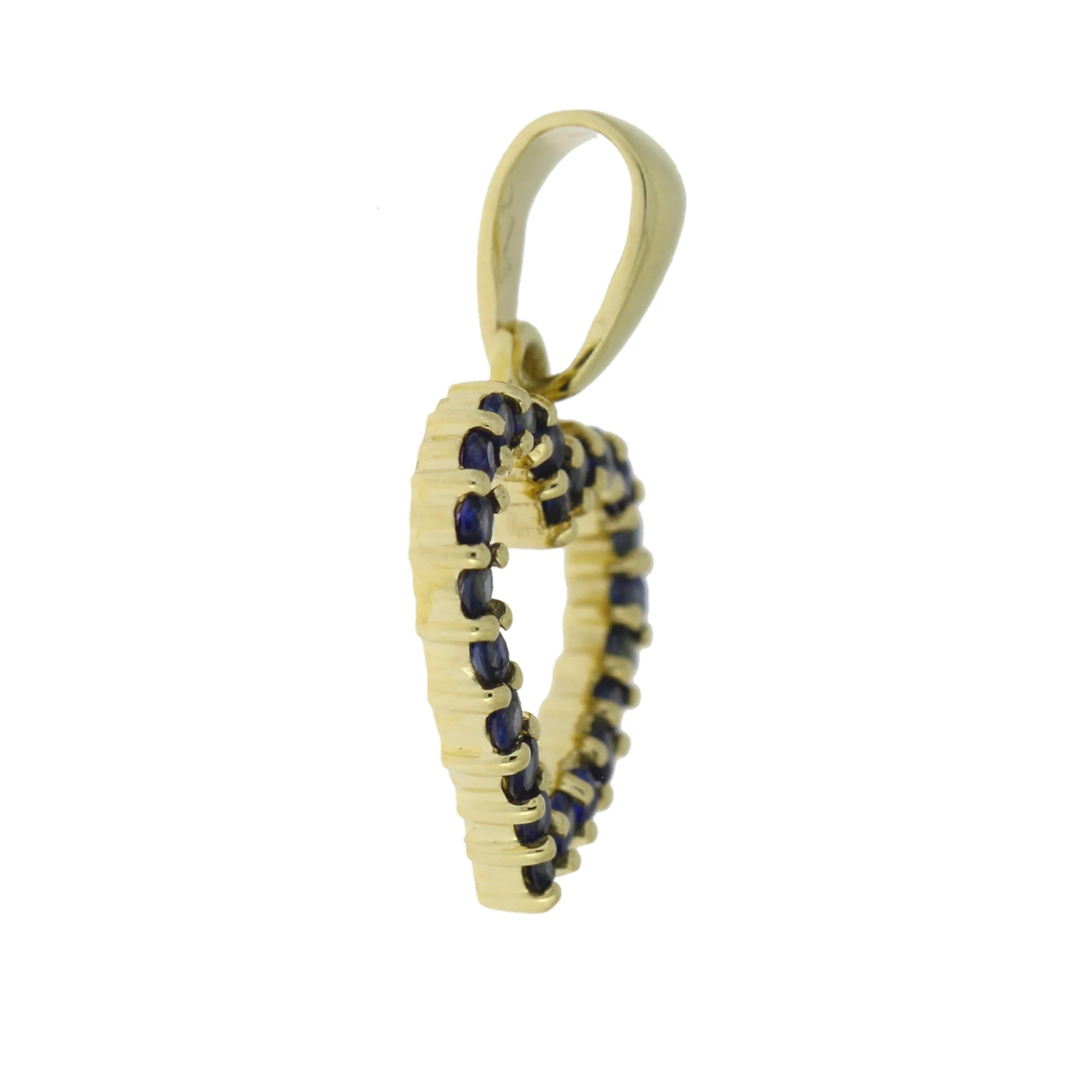 .37ct Sapphire Heart Love Pendant 10KT Yellow Gold - Image 5