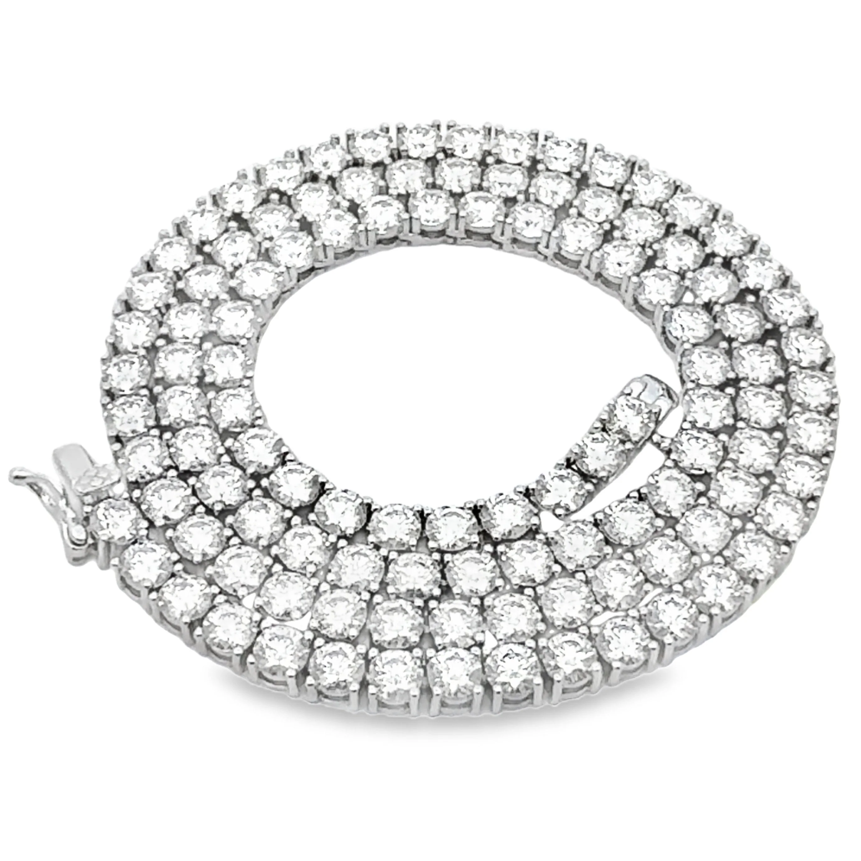 39.98ct Moissanite Tennis Necklace Sterling Silver