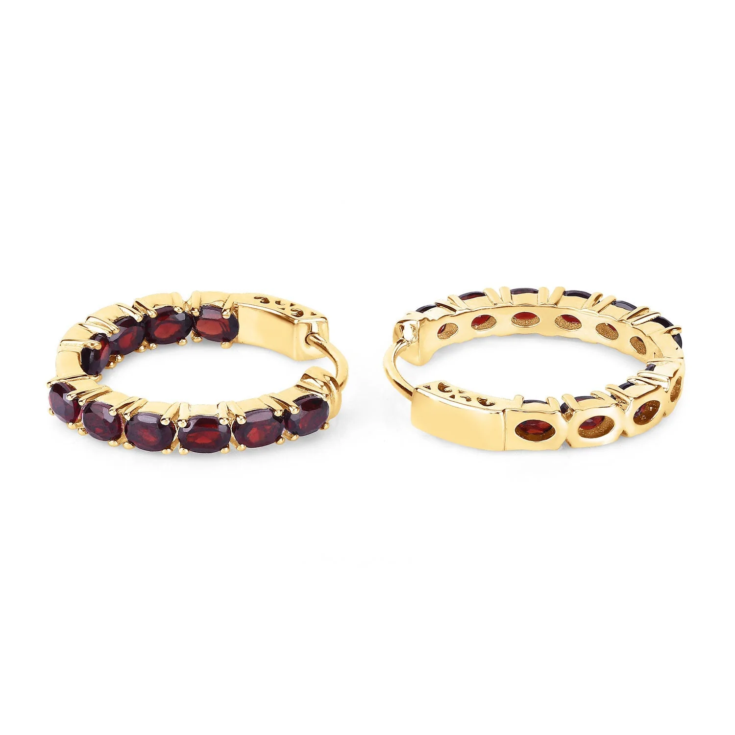 4.00 Carat Genuine Garnet .925 Sterling Silver Earrings - Image 3