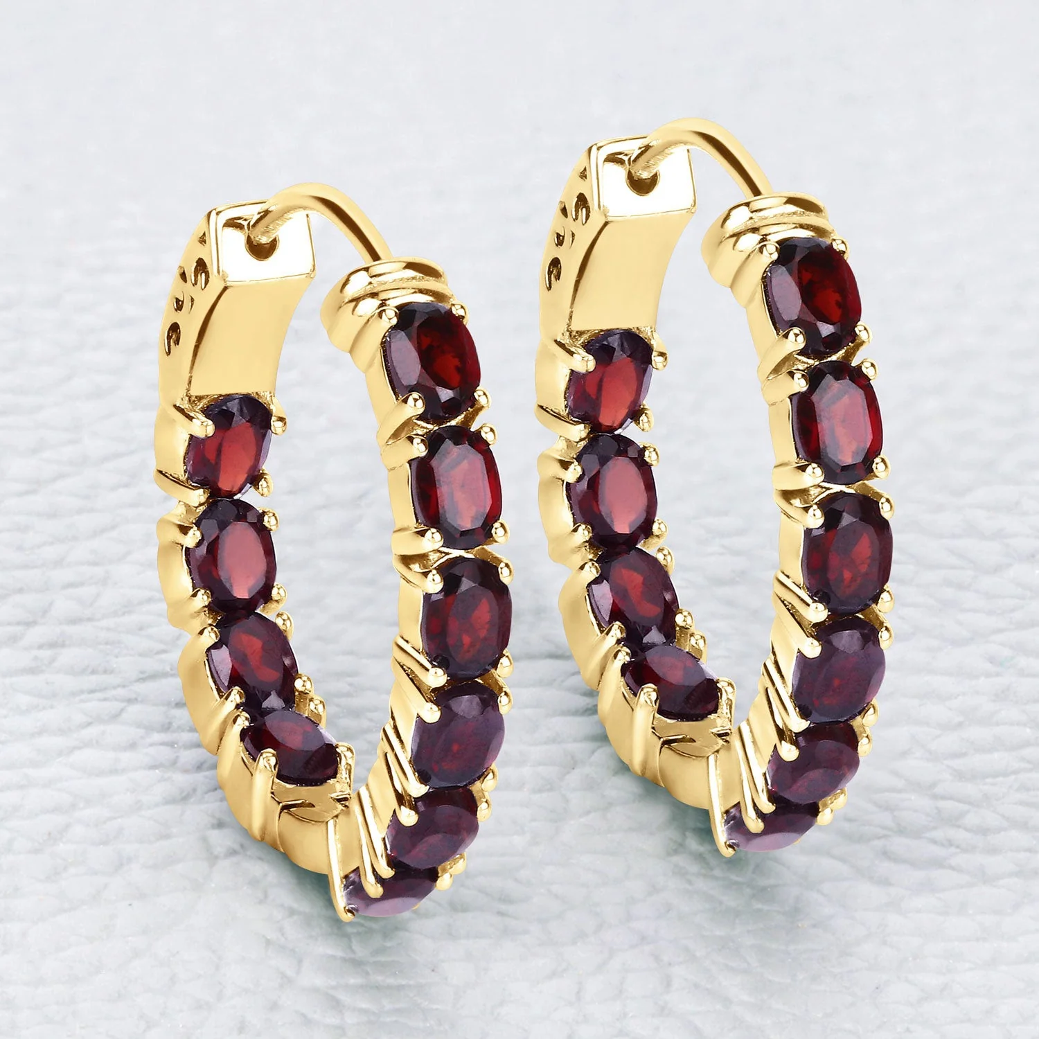 4.00 Carat Genuine Garnet .925 Sterling Silver Earrings - Image 4