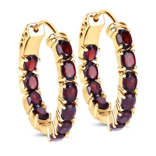 4.00 Carat Genuine Garnet .925 Sterling Silver Earrings - Image 5