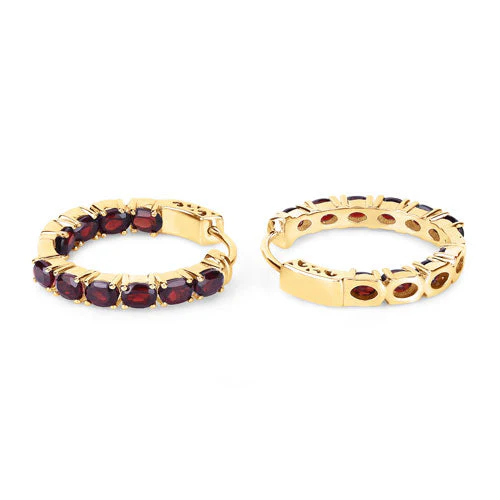 4.00 Carat Genuine Garnet .925 Sterling Silver Earrings - Image 7