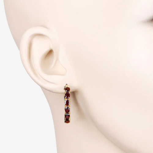 4.00 Carat Genuine Garnet .925 Sterling Silver Earrings - Image 9