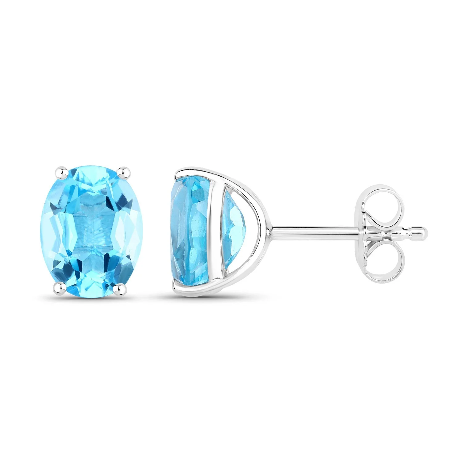 4.00 Carat Genuine Swiss Blue Topaz .925 Sterling Silver Earrings - Image 2