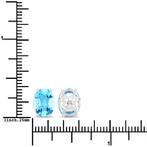 4.00 Carat Genuine Swiss Blue Topaz .925 Sterling Silver Earrings - Image 7