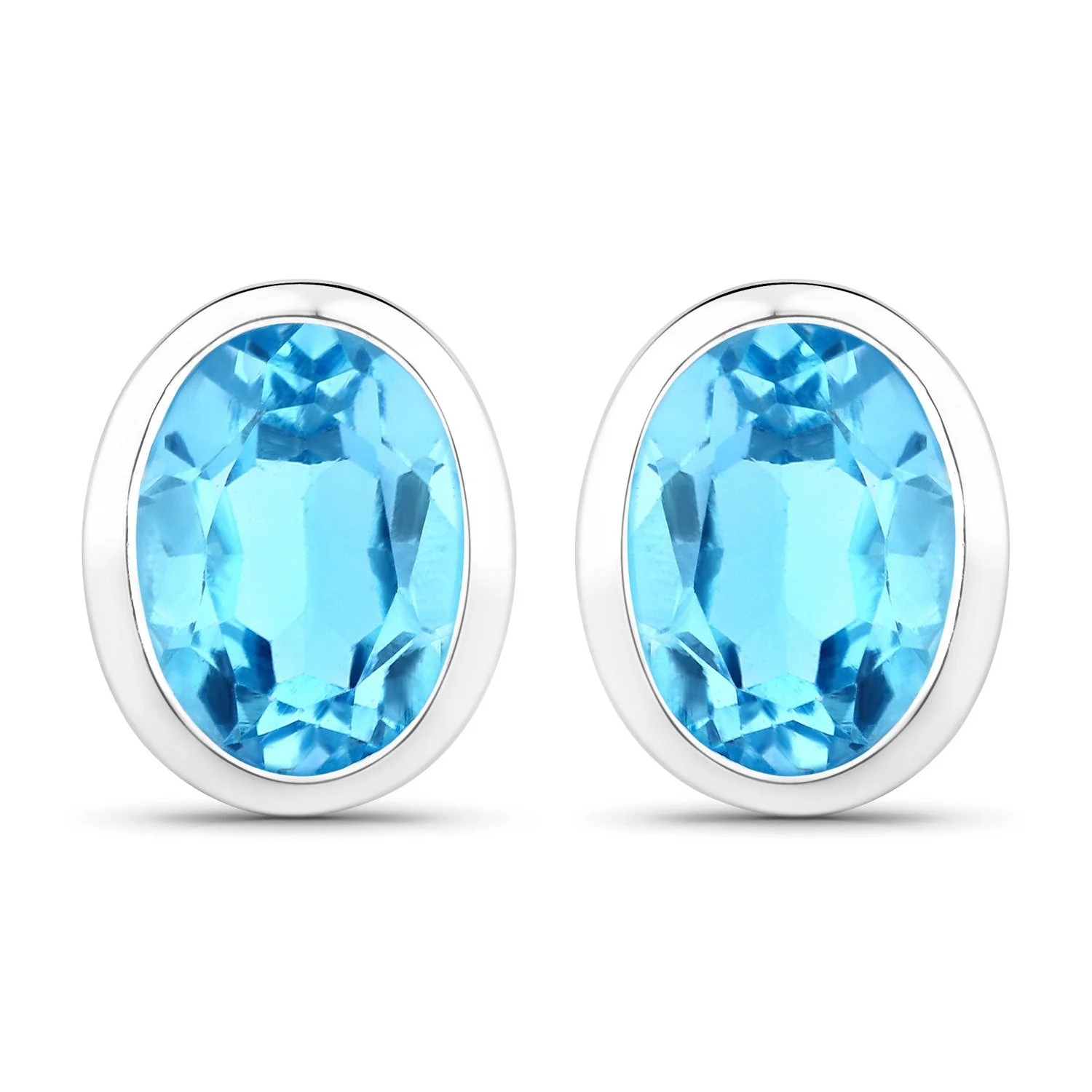 4.00 Carat Genuine Swiss Blue Topaz .925 Sterling Silver Earrings