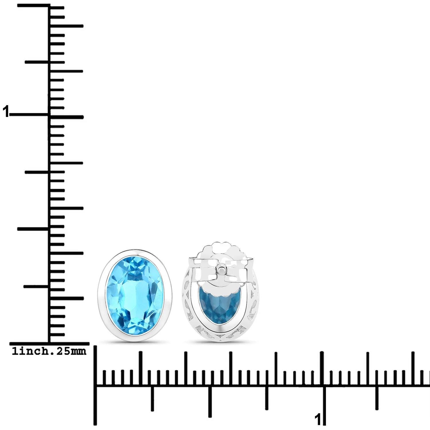 4.00 Carat Genuine Swiss Blue Topaz .925 Sterling Silver Earrings - Image 3