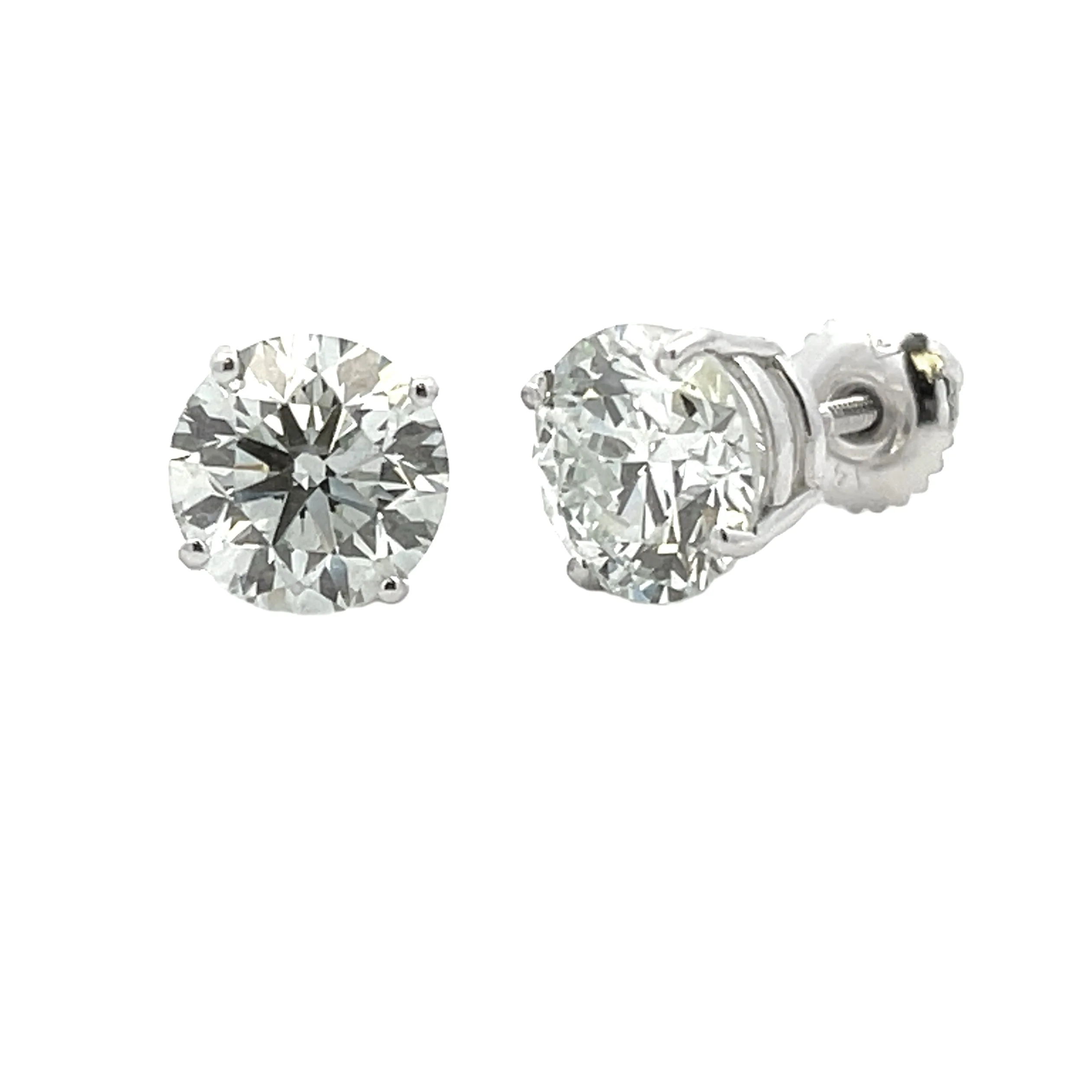 4.00ct Lab Grown Diamond Stud Earrings 14KT White Gold - Image 2