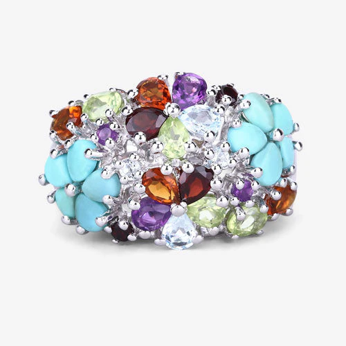 4.03 Carat Genuine Multi Stones .925 Sterling Silver Ring - Image 14