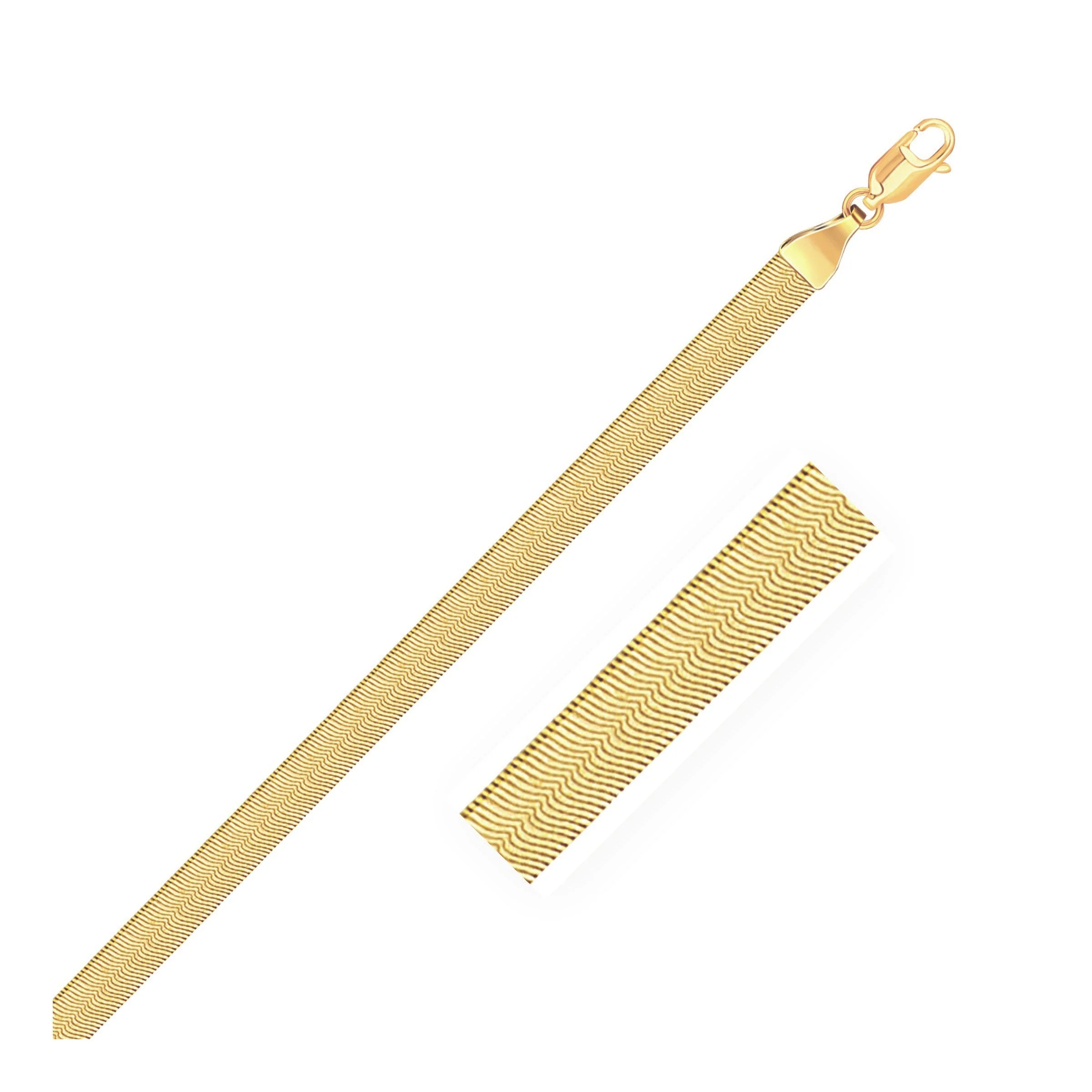 4.0mm 14k Yellow Gold Super Flex Herringbone Bracelet - Image 4
