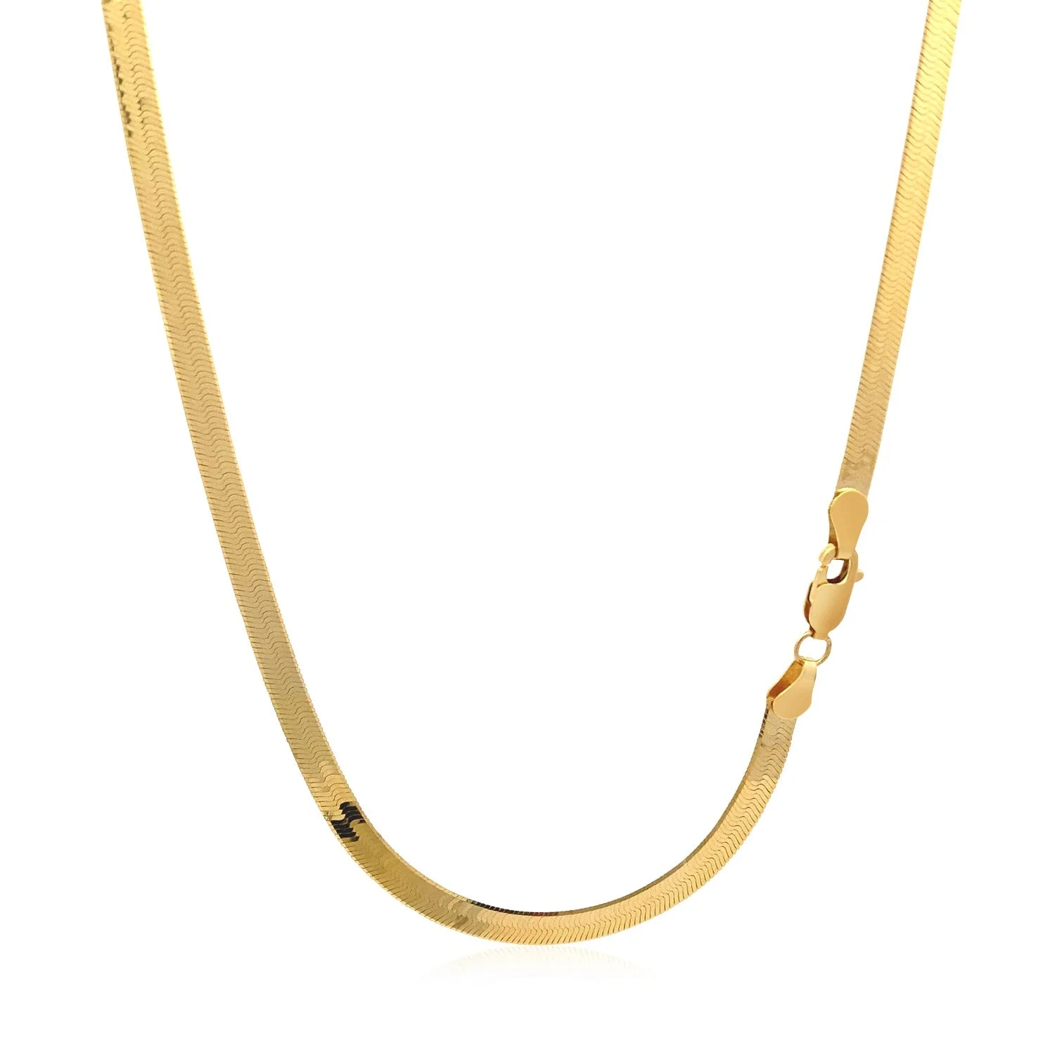 4.0mm 14k Yellow Gold Super Flex Herringbone Chain - Image 8
