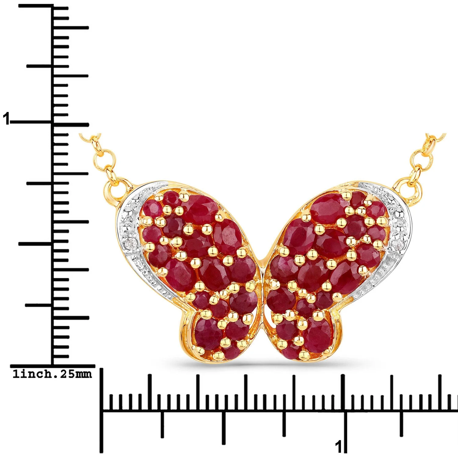 4.15 Carat Genuine Ruby and White Zircon .925 Sterling Silver Pendant - Image 3