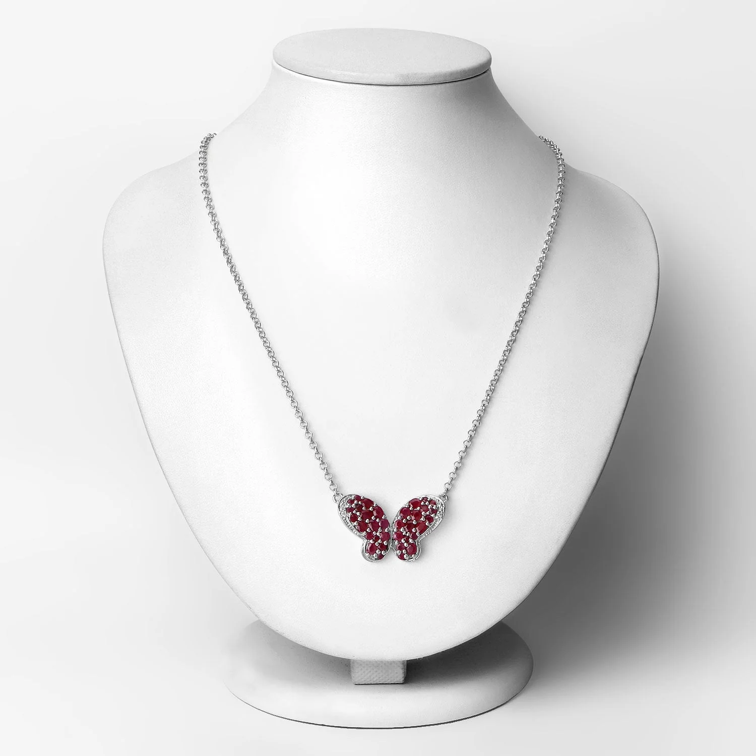 4.15 Carat Genuine Ruby and White Zircon .925 Sterling Silver Pendant - Image 2