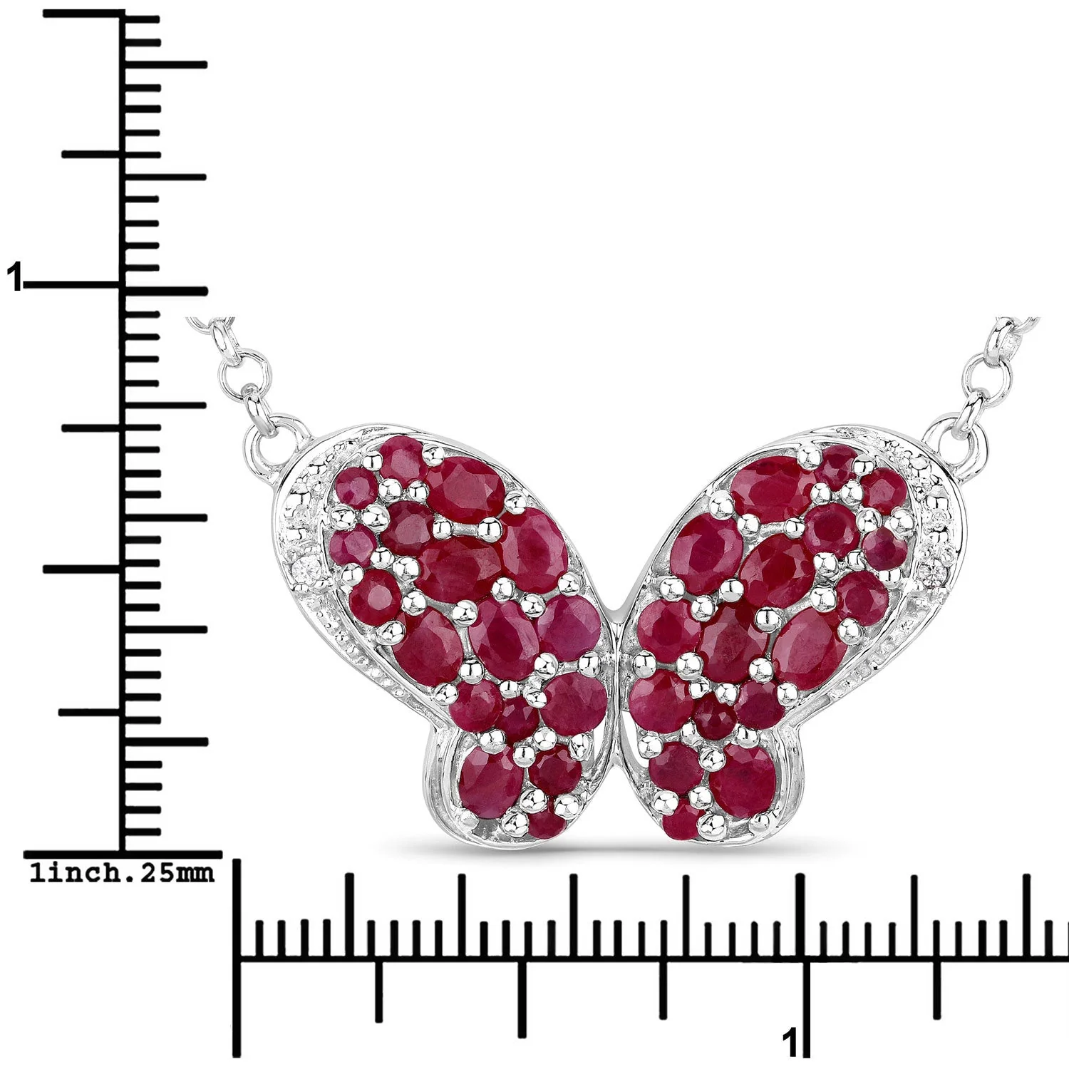 4.15 Carat Genuine Ruby and White Zircon .925 Sterling Silver Pendant - Image 3