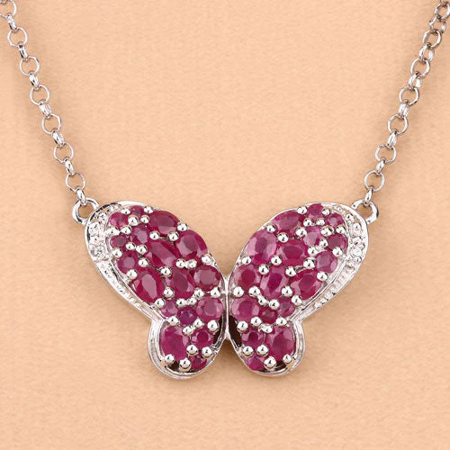 4.15 Carat Genuine Ruby and White Zircon .925 Sterling Silver Pendant - Image 9