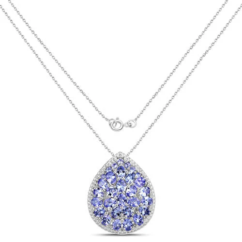 4.16 Carat Genuine Tanzanite .925 Sterling Silver Pendant - Image 4