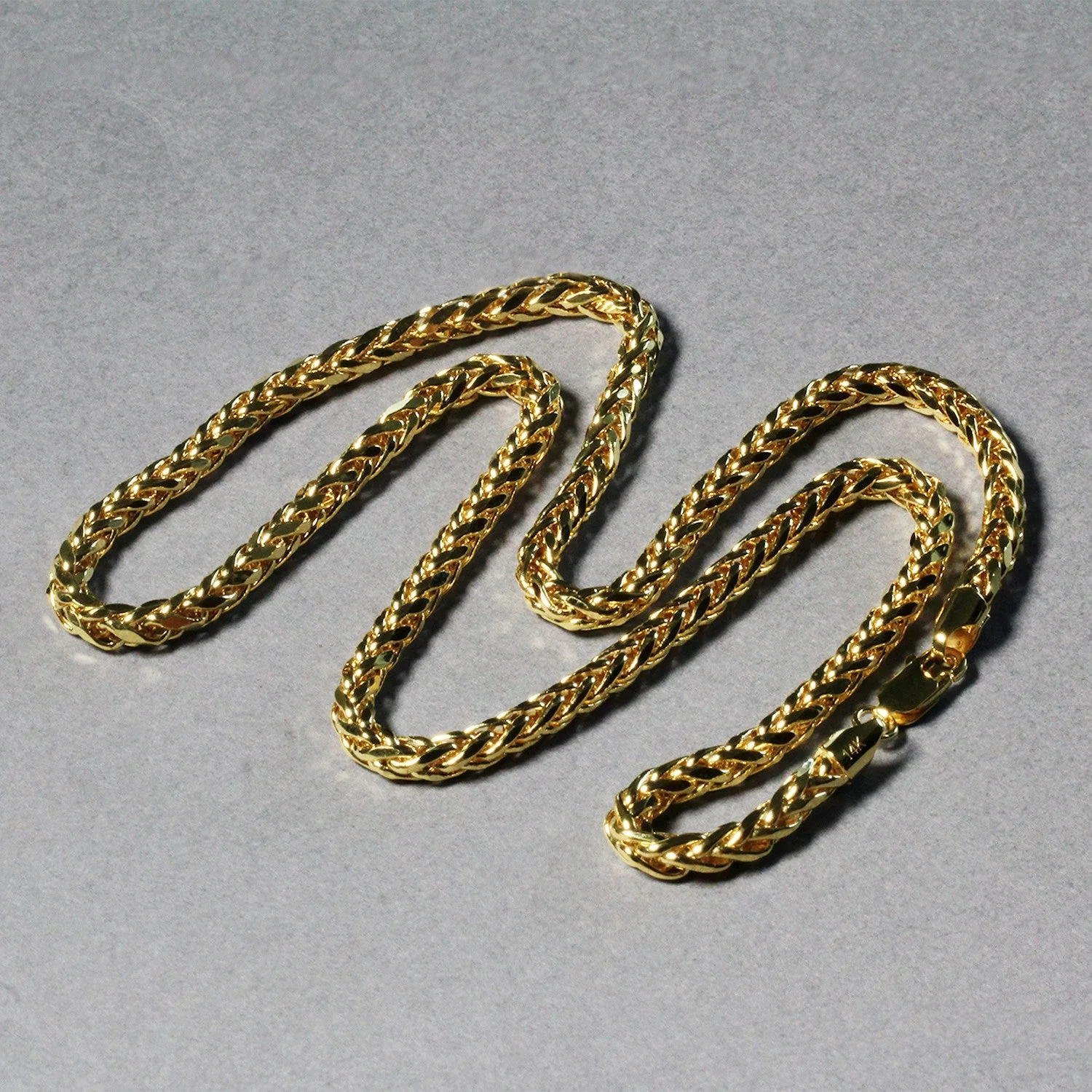 4.1mm 14k Yellow Gold Diamond Cut Round Franco Chain - Image 11