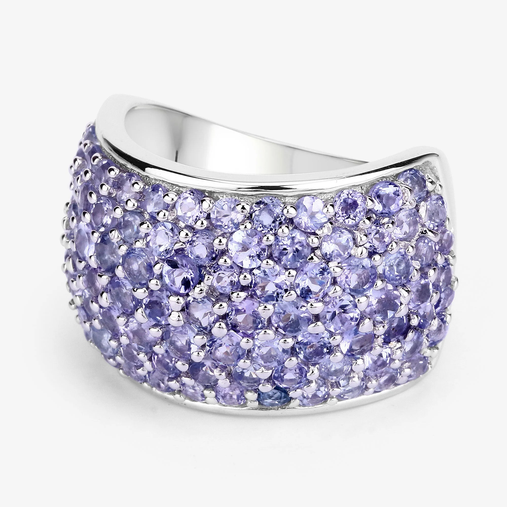 4.22 Carat Genuine Tanzanite .925 Sterling Silver Ring - Image 4