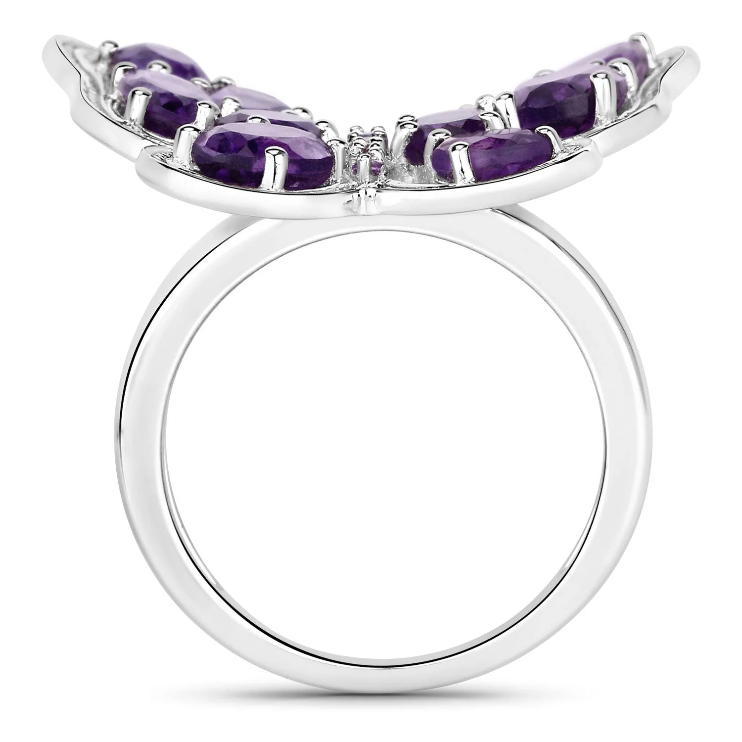 4.32 Carat Genuine Amethyst .925 Sterling Silver Ring - Image 2