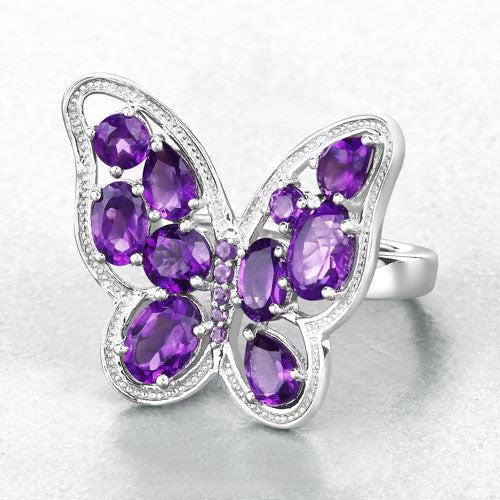 4.32 Carat Genuine Amethyst .925 Sterling Silver Ring - Image 8