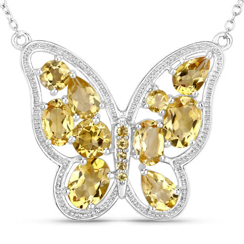 4.43 Carat Genuine Citrine .925 Sterling Silver Necklace - Image 5
