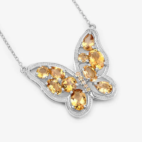 4.43 Carat Genuine Citrine .925 Sterling Silver Necklace - Image 8
