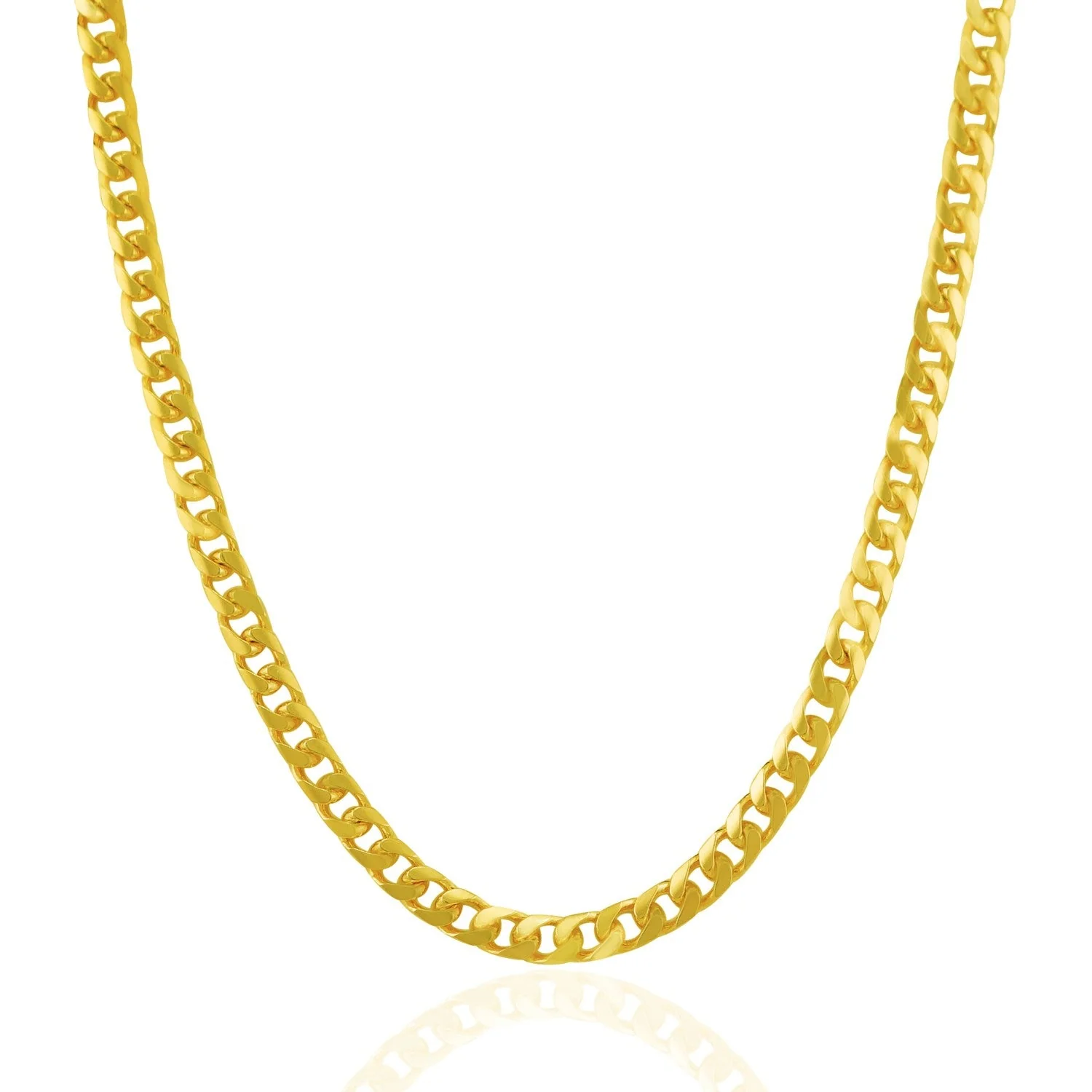 4.4mm 14k Yellow Gold Solid Miami Cuban Chain - Image 6