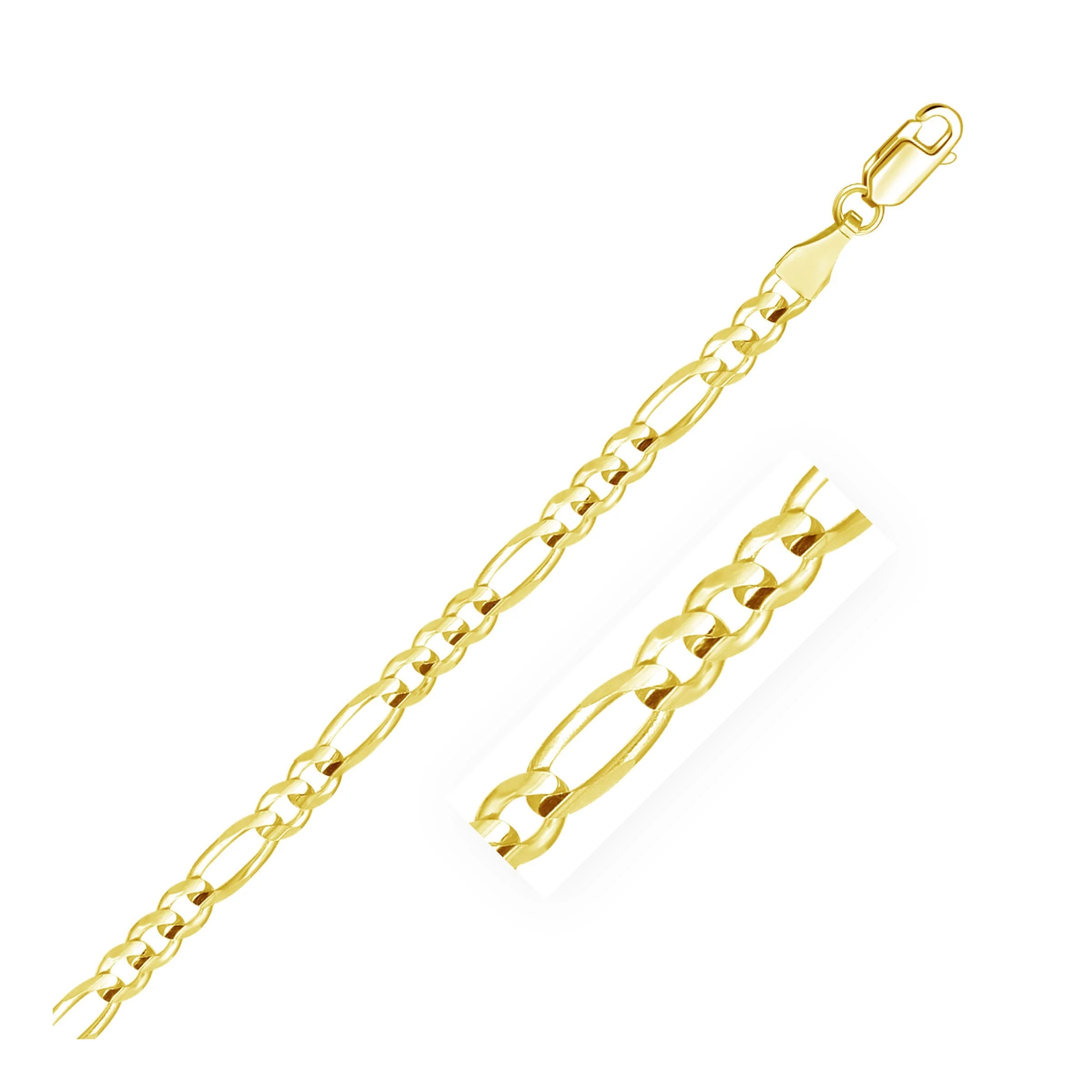 4.5mm 14k Yellow Gold Solid Figaro Chain - Image 5