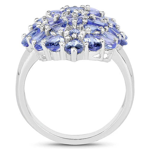 4.62 Carat Genuine Tanzanite .925 Sterling Silver Ring - Image 5