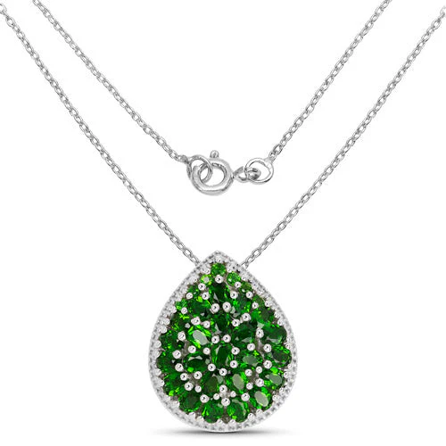 4.65 Carat Genuine Chrome Diopside .925 Sterling Silver Pendant - Image 5