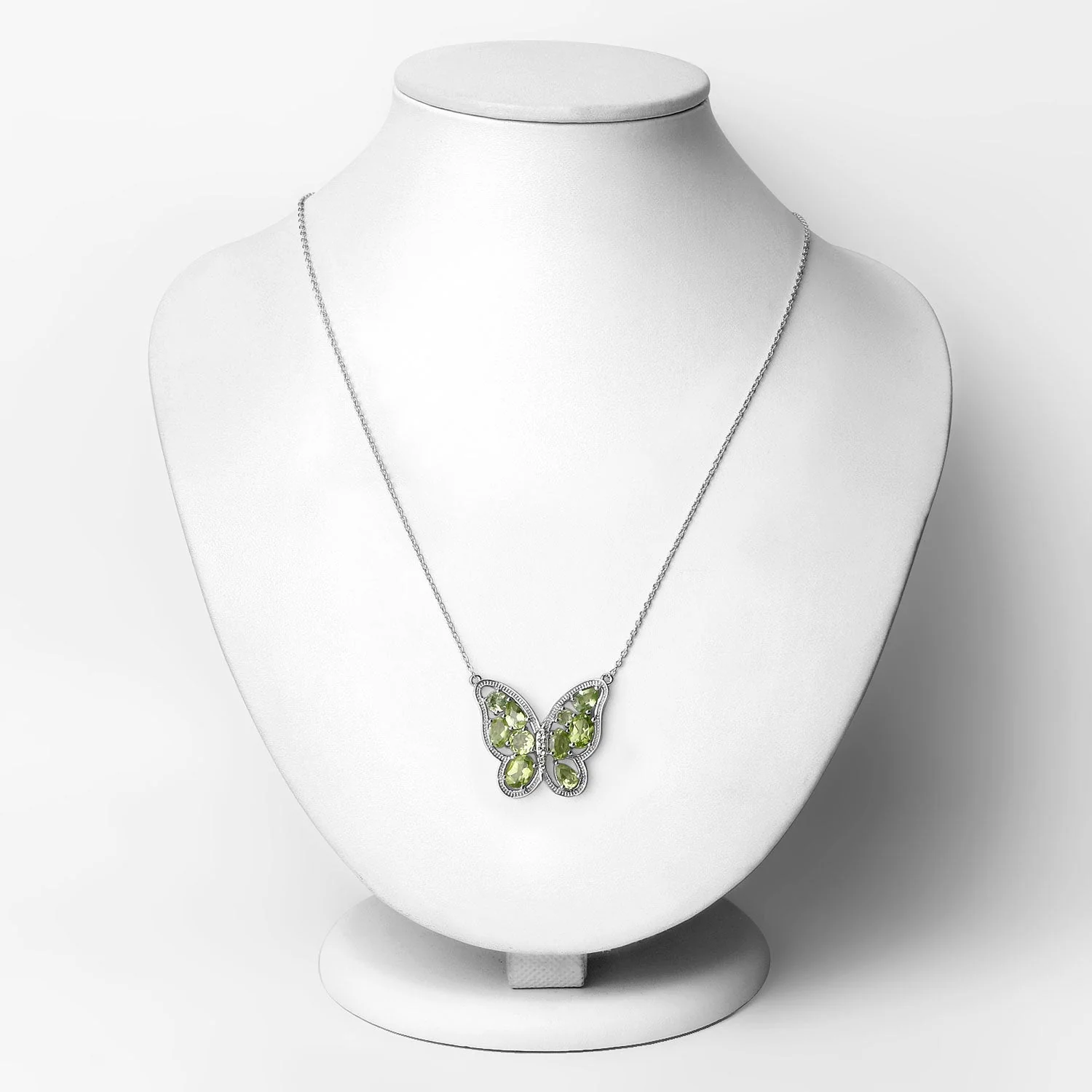 4.65 Carat Genuine Peridot .925 Sterling Silver Necklace - Image 2