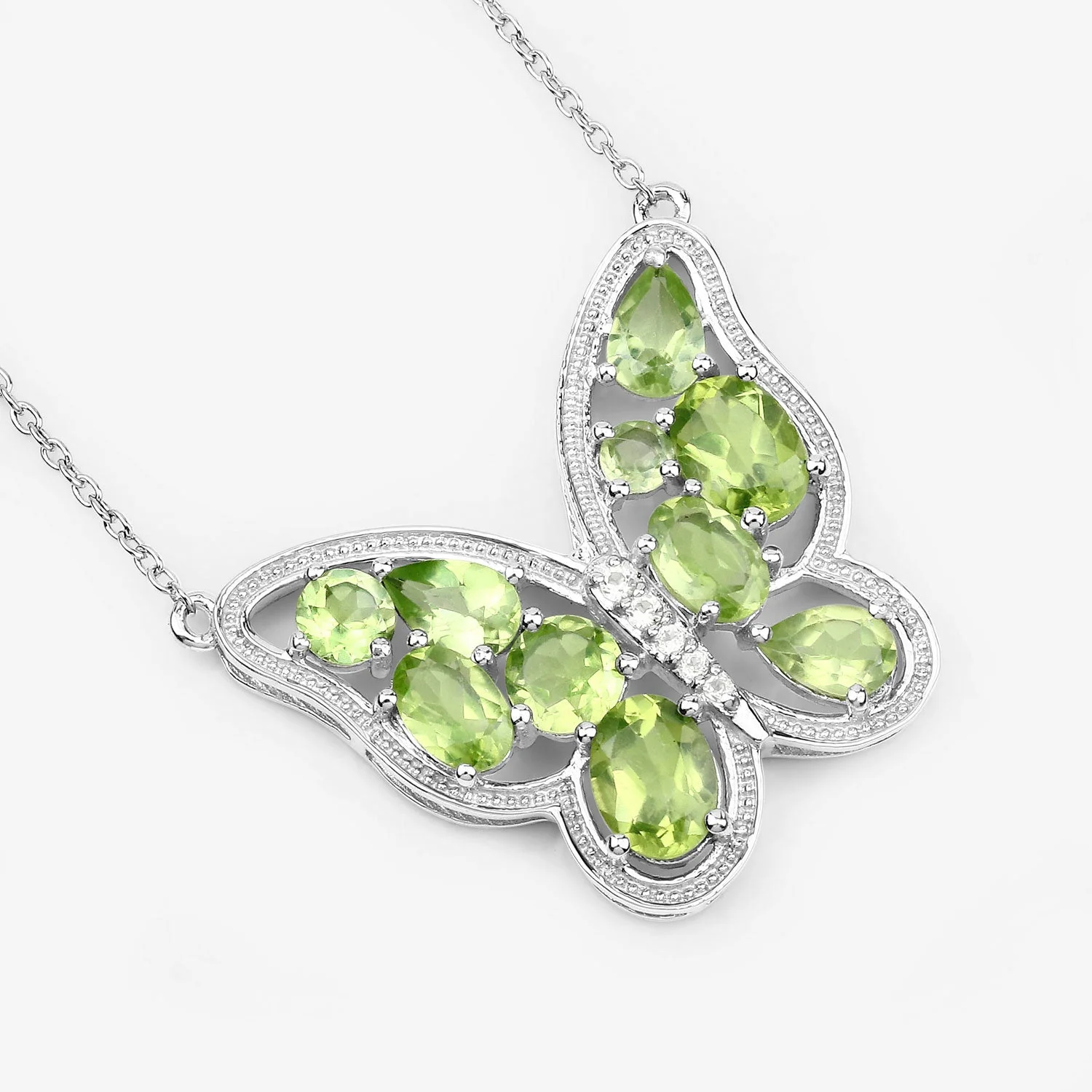 4.65 Carat Genuine Peridot .925 Sterling Silver Necklace - Image 4