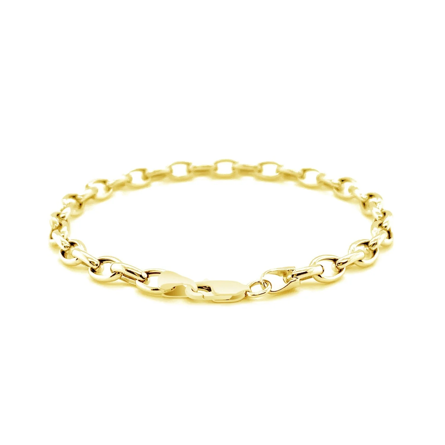 4.6mm 14k Yellow Gold Oval Rolo Bracelet - Image 7