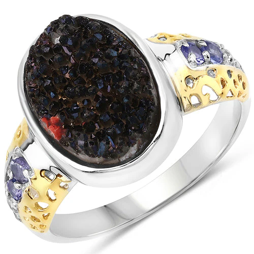 4.74 Carat Genuine Multi Stones .925 Sterling Silver Ring - Image 4
