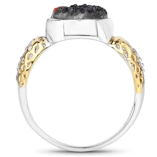 4.74 Carat Genuine Multi Stones .925 Sterling Silver Ring - Image 5