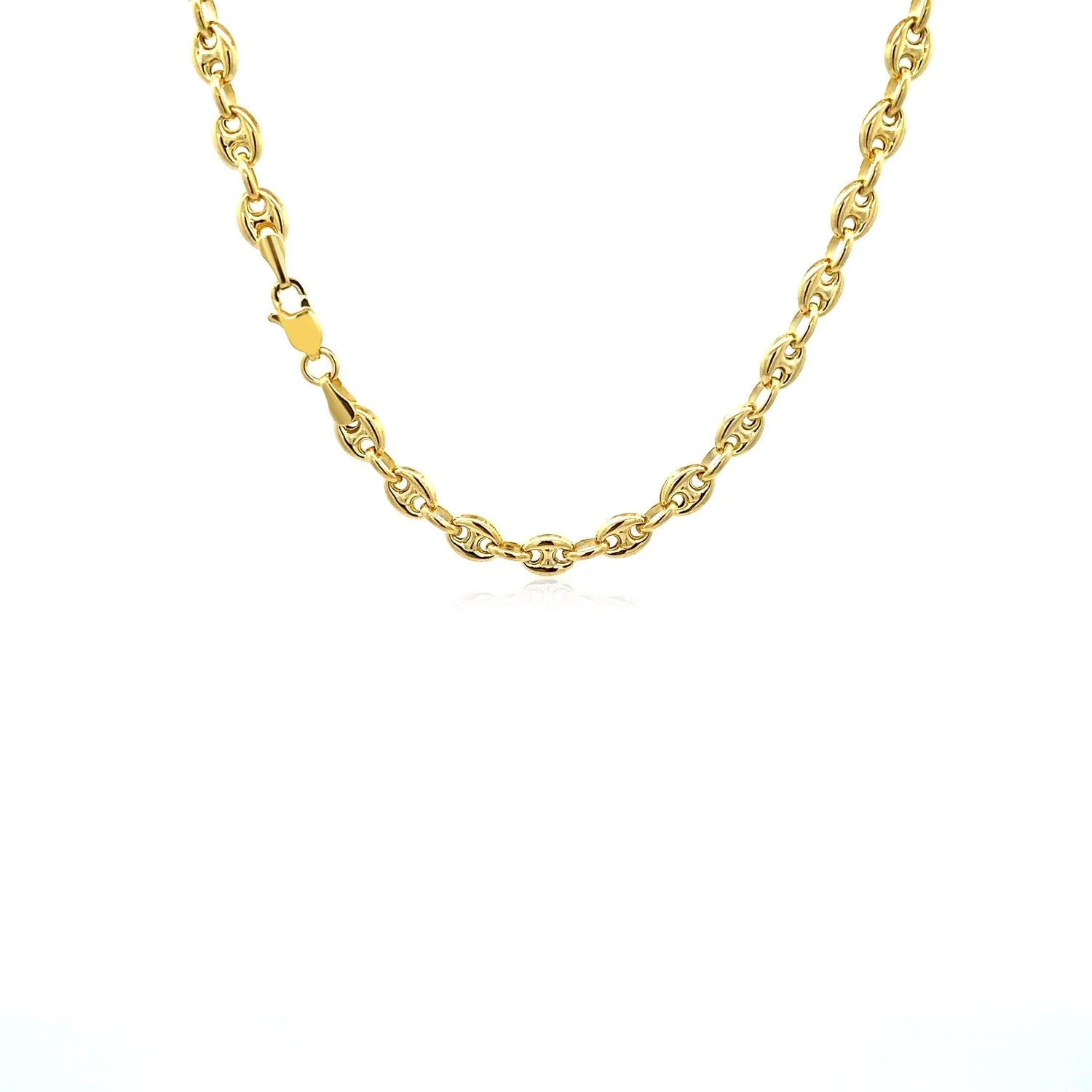 4.7mm 14k Yellow Gold Puffed Mariner Link Chain - Image 6