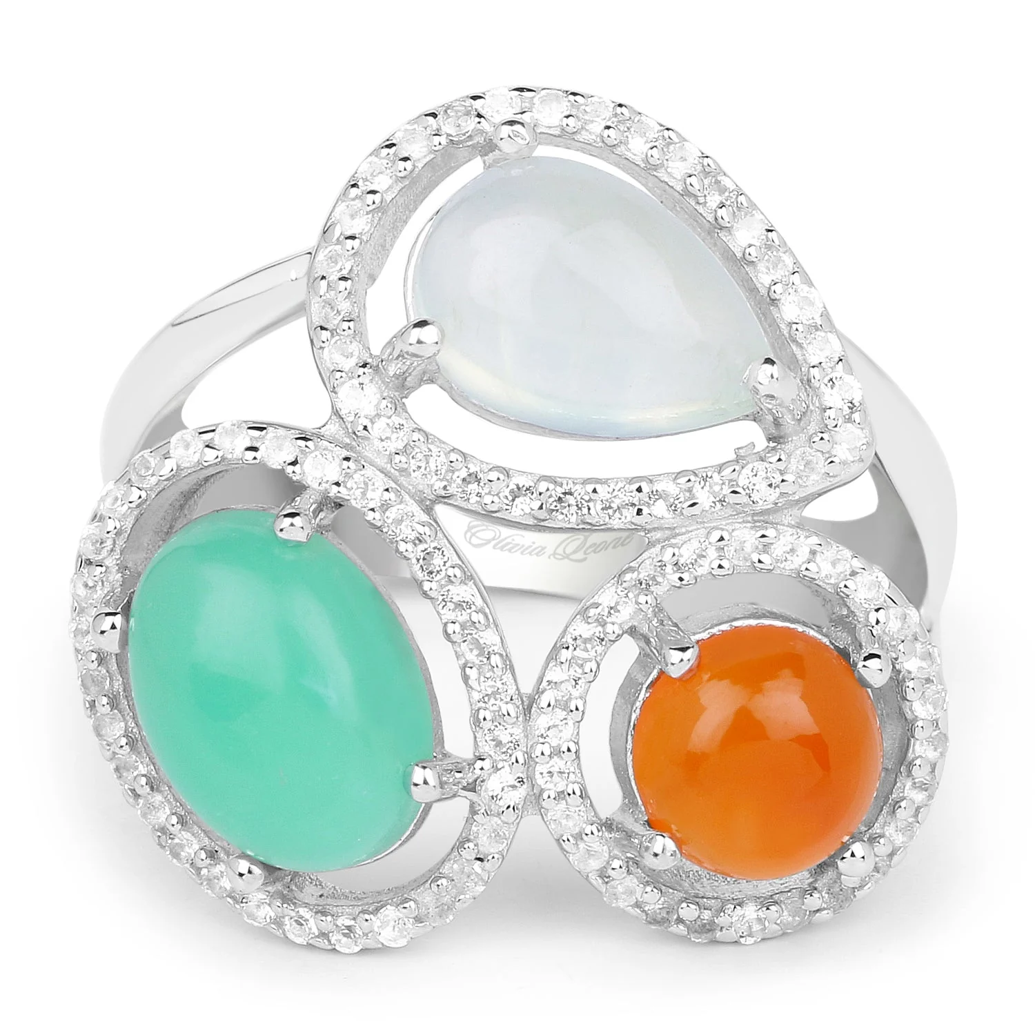 4.82 Carat Genuine Multi Stone .925 Sterling Silver Ring - Image 3