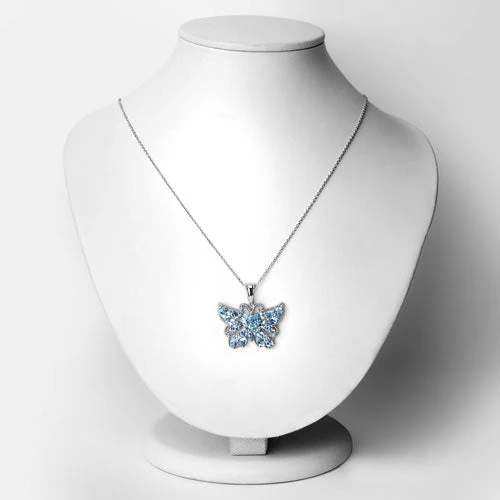 4.84 Carat Genuine Swiss Blue Topaz .925 Sterling Silver Pendant - Image 2