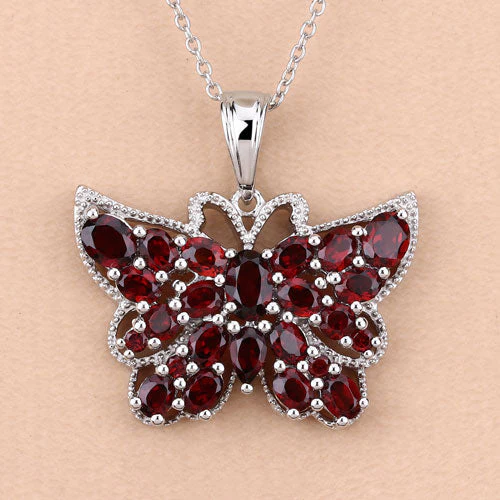 4.90 Carat Genuine Garnet .925 Sterling Silver Pendant - Image 8