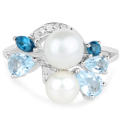 4.96 Carat Genuine Multi Stones .925 Sterling Silver Ring - Image 3