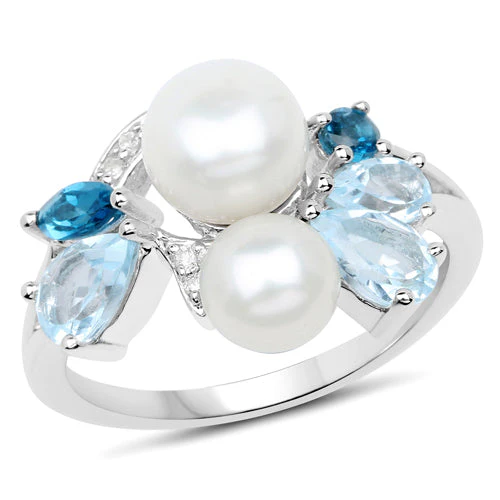 4.96 Carat Genuine Multi Stones .925 Sterling Silver Ring - Image 4